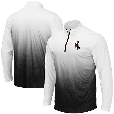 Men's Colosseum Gray Wyoming Cowboys Magic Team Logo Quarter-Zip Jacket
