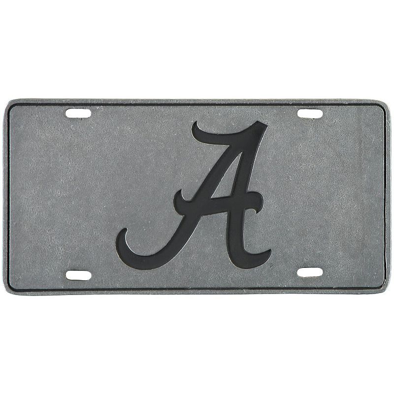 Pewter Alabama Crimson Tide Rectangle License Plate, Grey