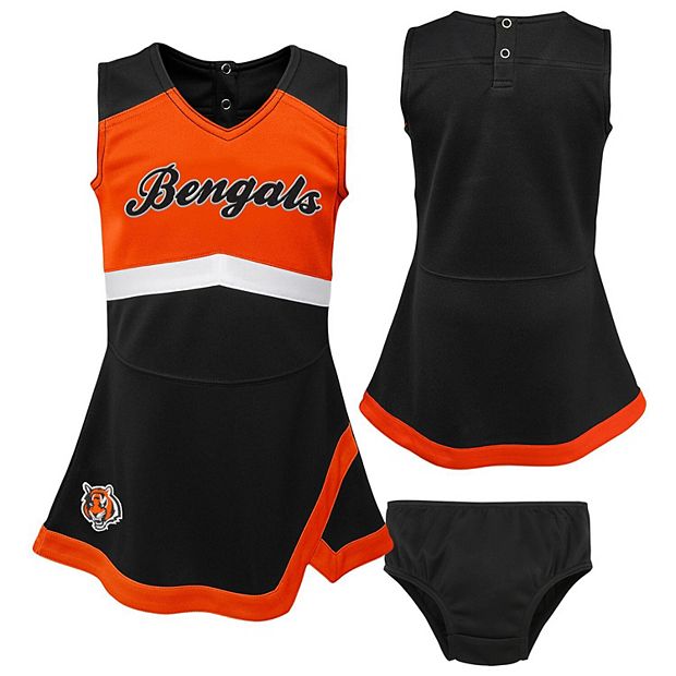 Girls Toddler Black/Orange Cincinnati Bengals Cheer Captain Jumper Dress