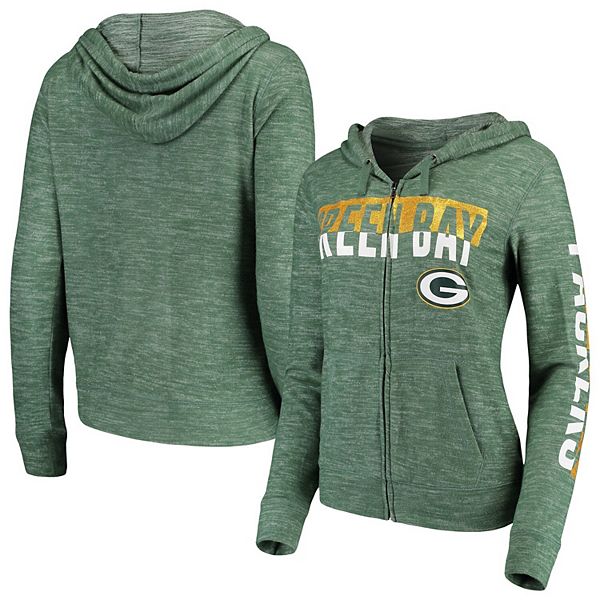 Green Bay Packers Antigua Women's Metallic Logo Absolute Full-Zip Hoodie -  Camo