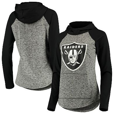 Women's G-III 4Her by Carl Banks Heathered Gray/Black Oakland Raiders Championship Ring Pullover Hoodie