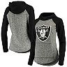 Women's G-III 4Her by Carl Banks Heathered Gray/Black Oakland Raiders Championship Ring Pullover Hoodie