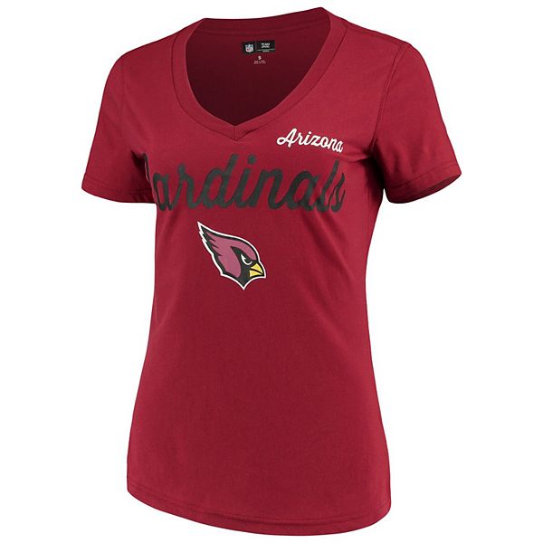 Women's G-III 4Her by Carl Banks Cardinal Arizona Cardinals Post Season  V-Neck T-Shirt