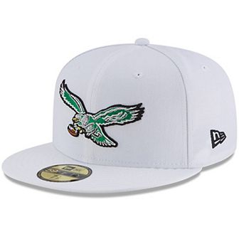Men's New Era White Philadelphia Eagles Throwback Logo Omaha 59FIFTY Fitted Hat
