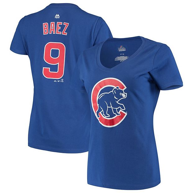 Men's Chicago Cubs Javier Baez Majestic Royal Official Name and Number T- Shirt