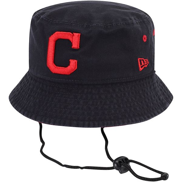 Men's New Era Navy Cleveland Indians Shoreline Bucket Hat