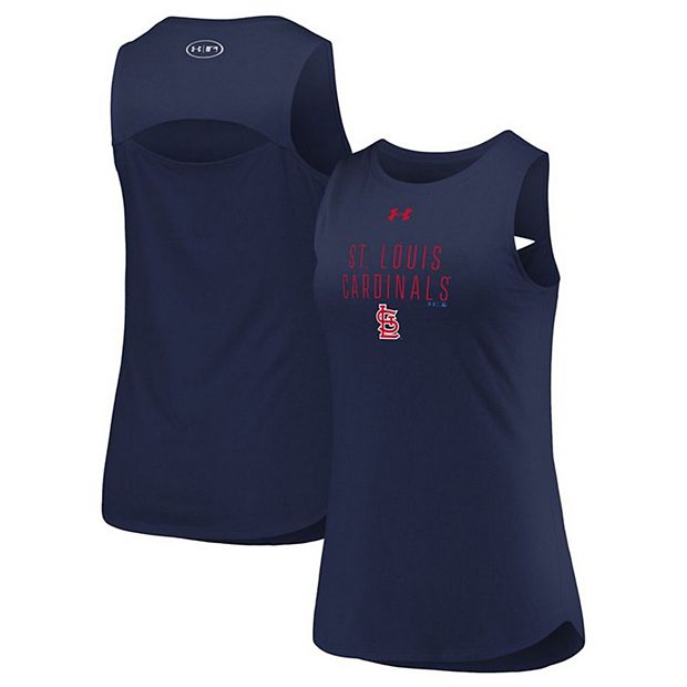 Women's Under Armour Navy St. Louis Cardinals City Air Tri-Blend  Performance Tank Top