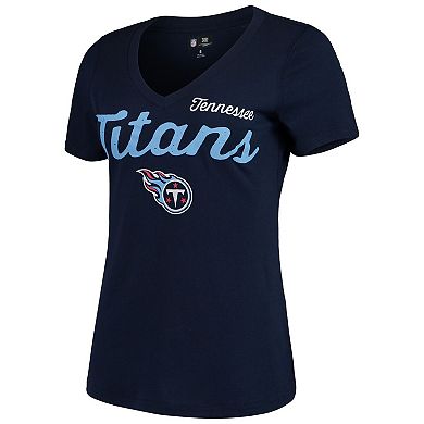 Women's G-III 4Her by Carl Banks Navy Tennessee Titans Post Season V-Neck T-Shirt