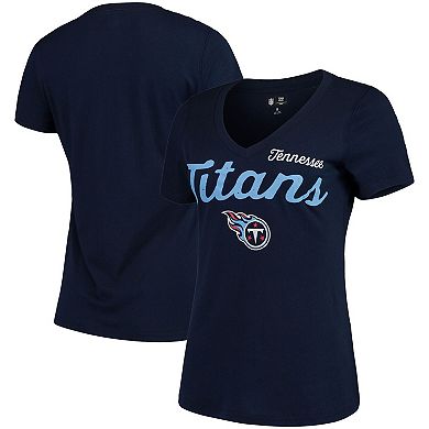 Women's G-III 4Her by Carl Banks Navy Tennessee Titans Post Season V-Neck T-Shirt