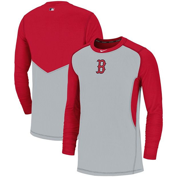 Men's Nike Gray/Red Boston Red Sox Authentic Collection Game Long Sleeve T- Shirt