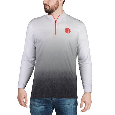 Men's Colosseum Gray Clemson Tigers Magic Team Logo Quarter-Zip Jacket