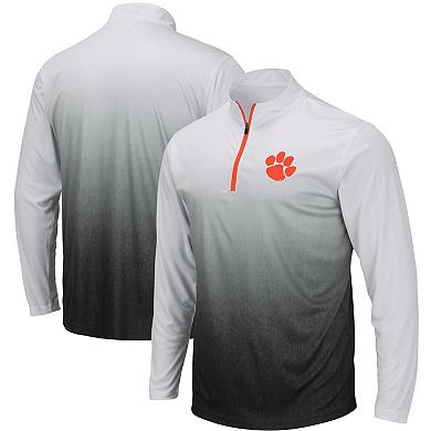 Men's Colosseum Gray Clemson Tigers Magic Team Logo Quarter-Zip Jacket