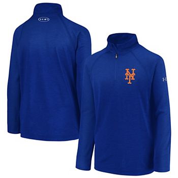 Men's Levelwear Royal New York Mets Charter Striped Raglan Quarter-Zip Top Size: Small