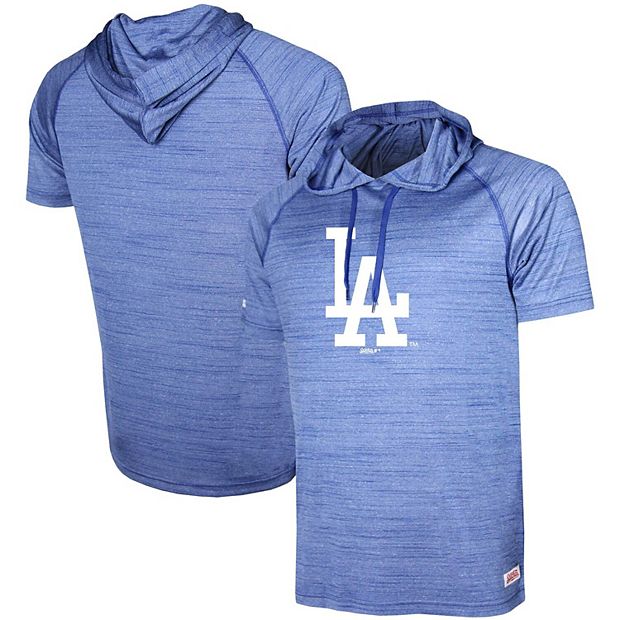 Men's Stitches Royal Los Angeles Dodgers Button-Down Raglan