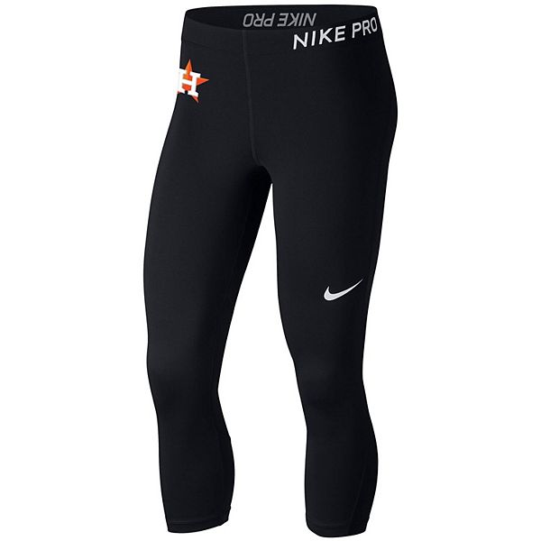 Women's Nike Black Houston Astros Pro Cool Capri Leggings