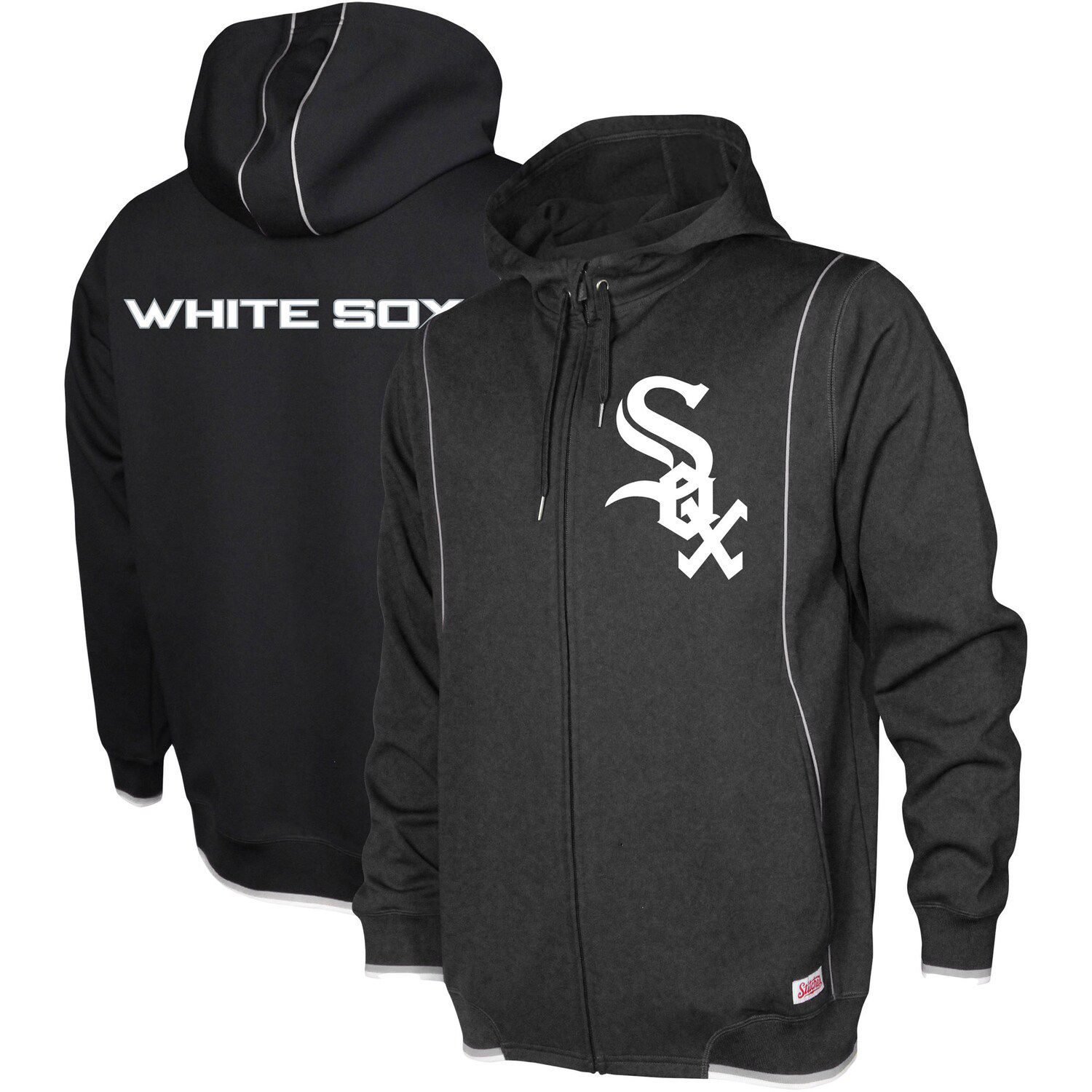 black and white zip hoodie