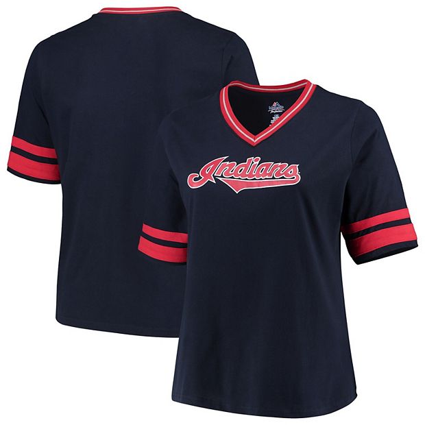 Ladies Majestic Cleveland Indians White Cool Base Jersey, 1X, 2X, 3X, 4X