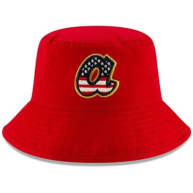 Men's New Era Red Atlanta Braves Stars & Stripes 4th of July Bucket Hat