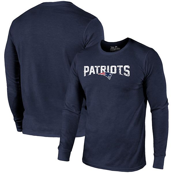 New England Patriots Majestic Threads Lockup Tri-Blend Long Sleeve T ...
