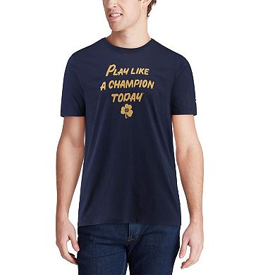 Men's Under Armour Heathered Navy Notre Dame Fighting Irish Play Like A Champion Today Cotton Performance T-Shirt