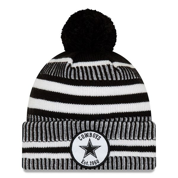 Men's New Era Black/White Dallas Cowboys 2019 NFL Sideline Home Alternate  Sport Knit Hat