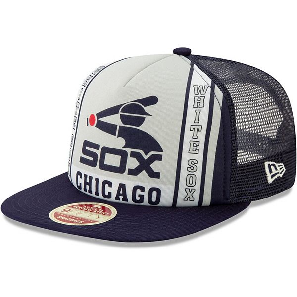 Men's New Era Navy Chicago White Sox Heritage Banner A-Frame Trucker 9FIFTY  Snapback Hat