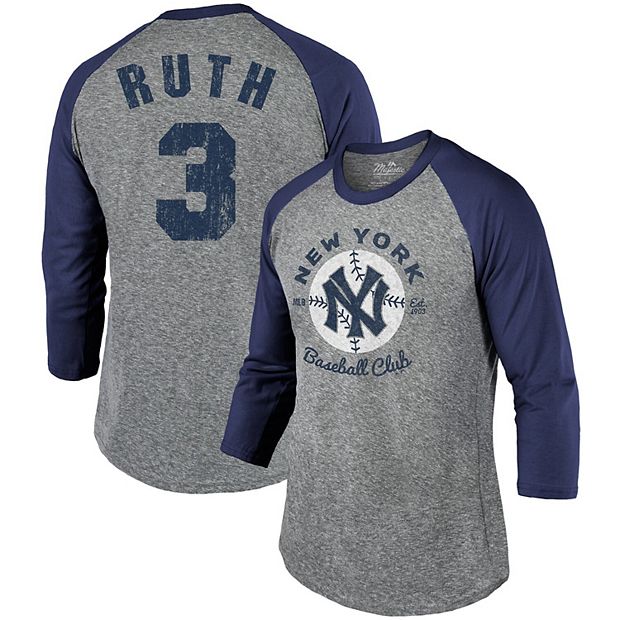 Babe Ruth New York Yankees Majestic Threads Cooperstown Collection Name &  Number Tri-Blend 3/4