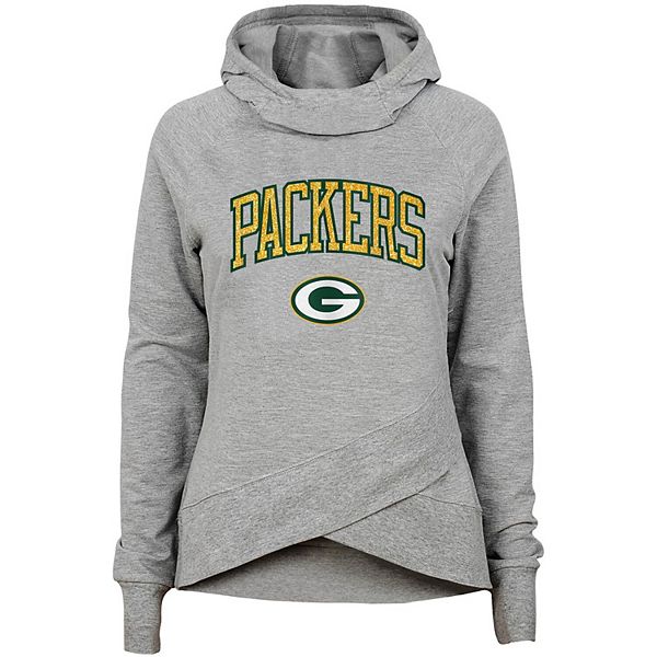 Nike Packers Women's Funnel Pullover Hoodie Charcoal Size L | MODA3