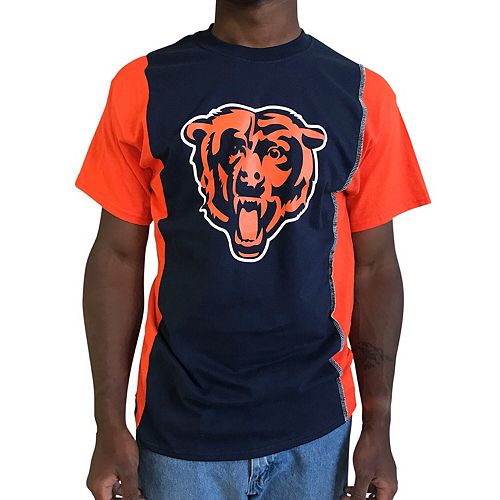 Men's Refried Apparel Navy/Orange Chicago Bears Upcycled Split T-Shirt