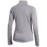 Women's Under Armour Heather Gray Notre Dame Fighting Irish Double-Knit Jersey Quarter-Snap Pullover Jacket