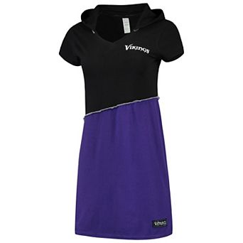 Women's Refried Apparel Black/Purple Minnesota Vikings Sustainable Hooded Mini Dress
