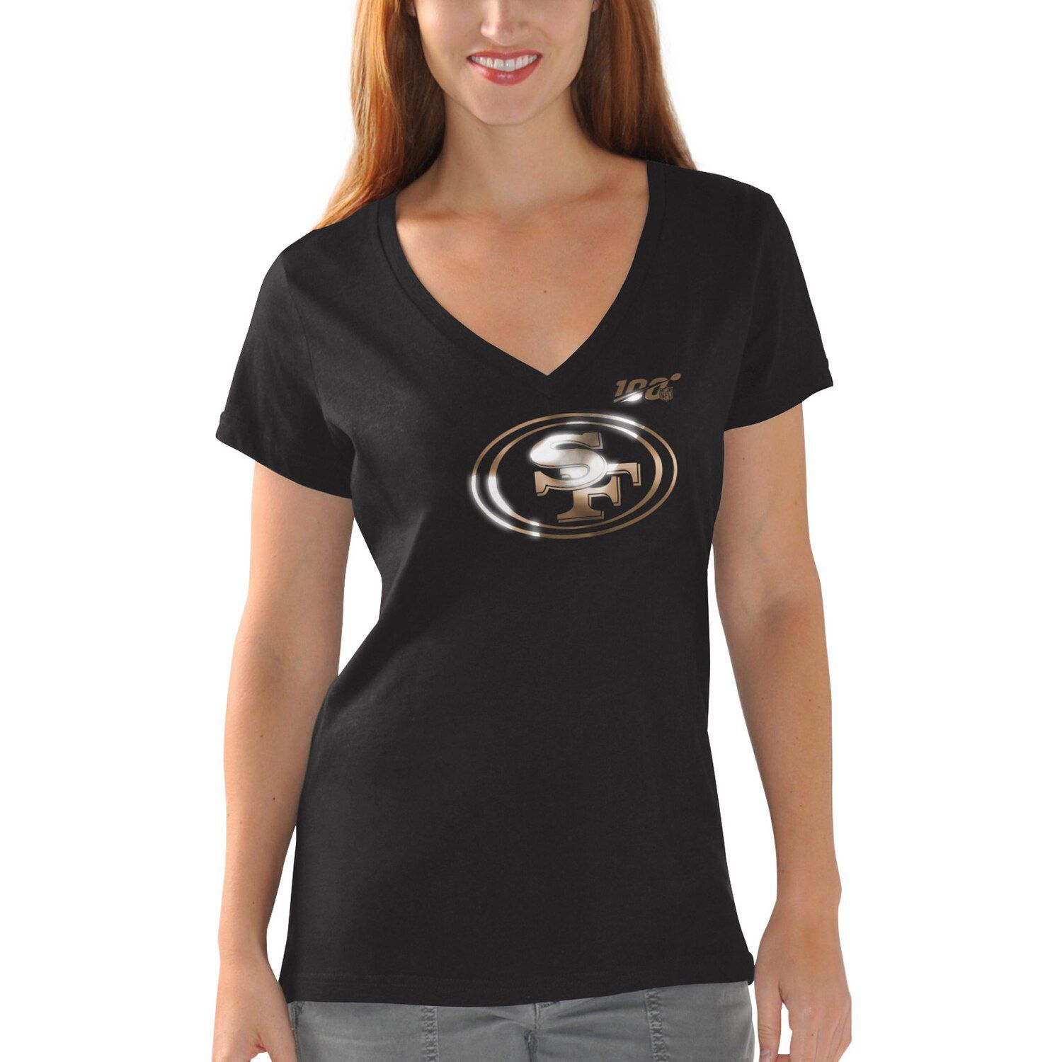 womens black 49ers shirt