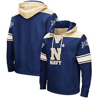 Men's Colosseum Navy Navy Midshipmen 2.0 Lace-Up Pullover Hoodie