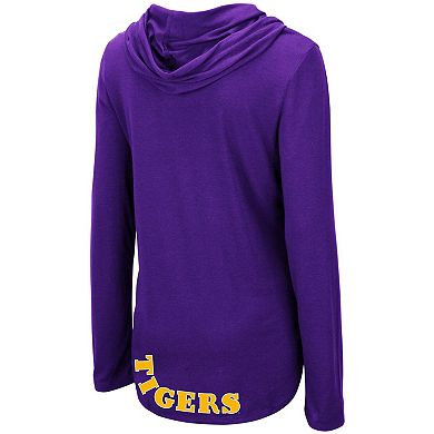 Women's Colosseum Purple LSU Tigers My Lover Lightweight Hooded Long Sleeve T-Shirt