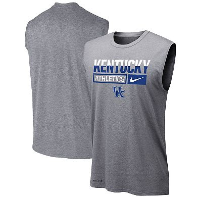 Men's Nike Heathered Gray Kentucky Wildcats Wordmark Drop Legend Performance Tank Top