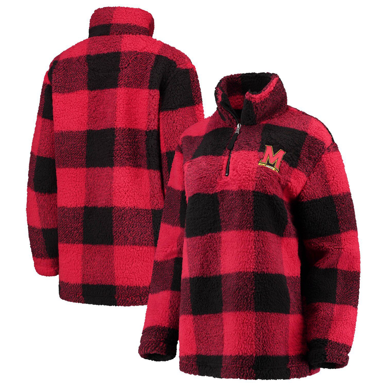 red quarter zip pullover