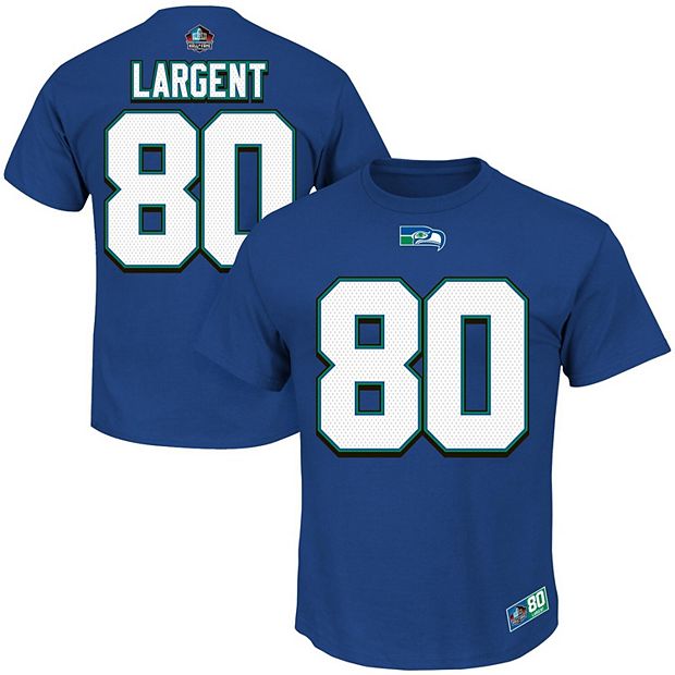 Men's Majestic Steve Largent Royal Blue Seattle Seahawks Hall of Fame  Eligible Receiver II Name &
