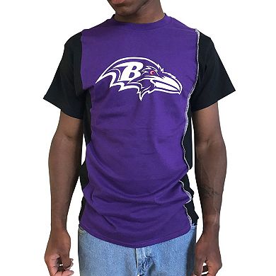 Men's Refried Apparel Purple/Black Baltimore Ravens Sustainable Upcycled Split T-Shirt