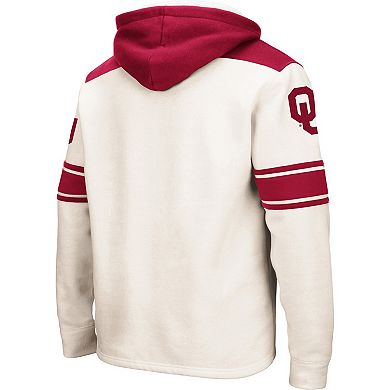 Men's Colosseum Cream Oklahoma Sooners 2.0 Lace-Up Pullover Hoodie