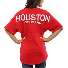 Women's Arizona Diamondbacks Red Oversized Long Sleeve Ombre Spirit Jersey  T-Shirt