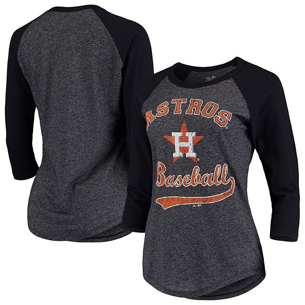 Houston Astros Women's Oversized Long Sleeve Ombre Spirit Jersey T-Shirt -  Navy