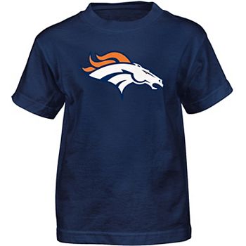 Denver Broncos Youth T Shirt Size XL Blue Graffiti Logo Junk Food Brand New