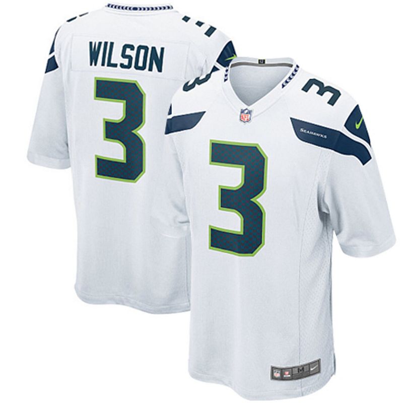 Youth Seattle Seahawks Russell Wilson Nike White Game Jersey, Boys, Size: 