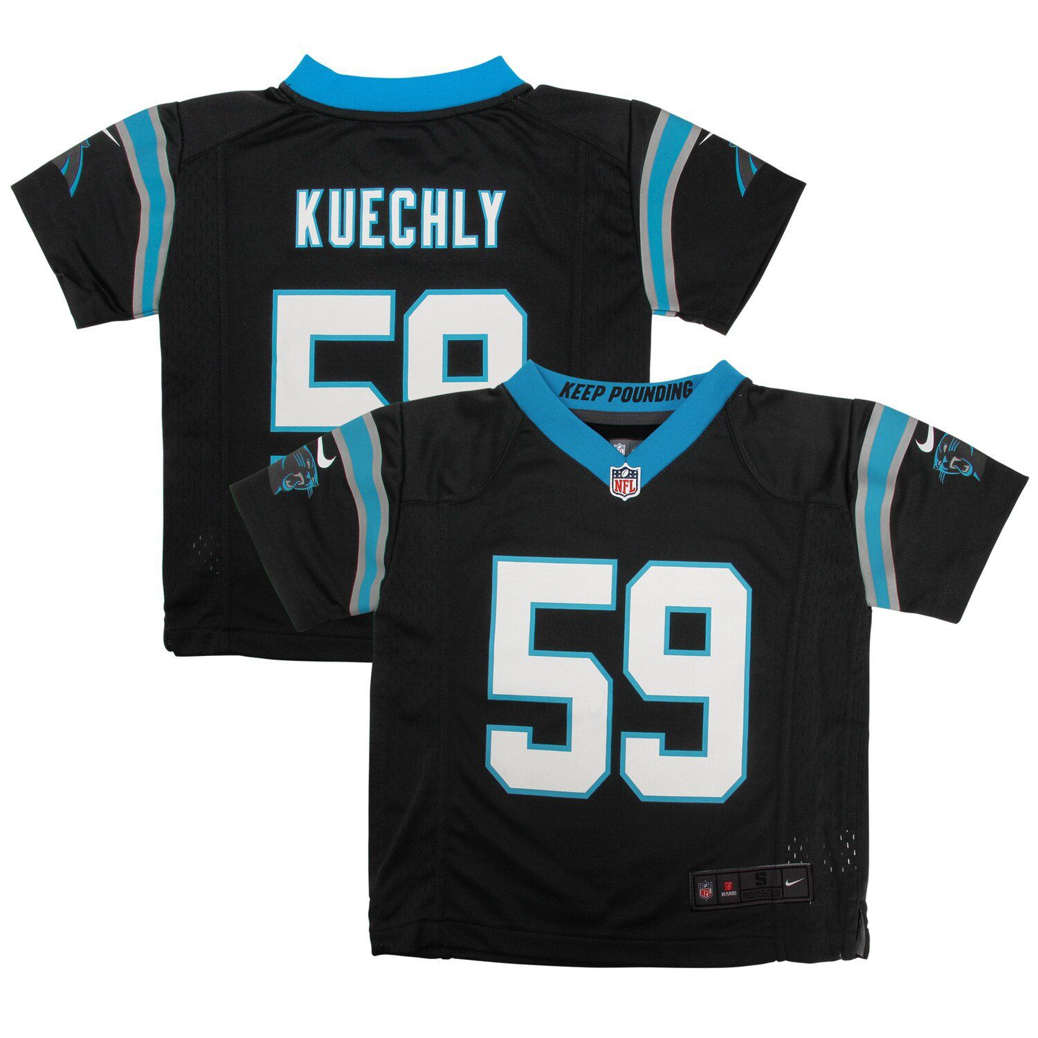 mens carolina panthers luke kuechly nike black team game jersey