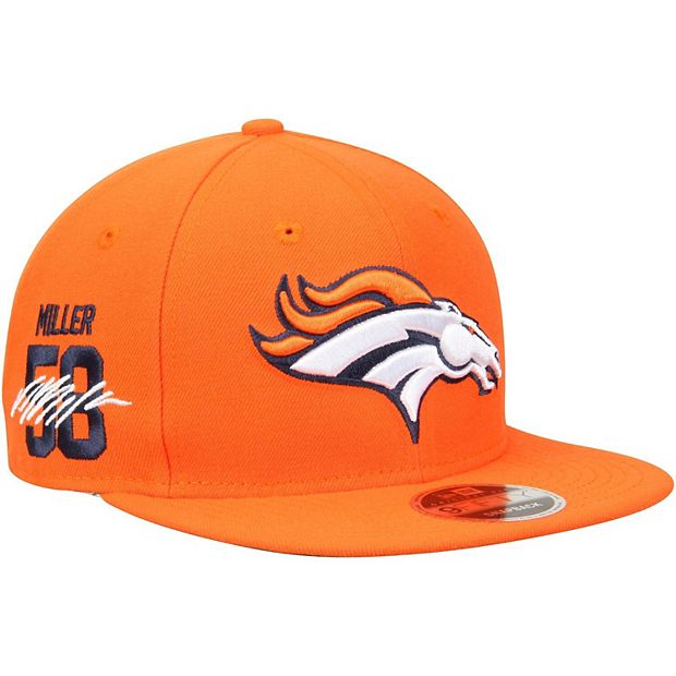 Men's Denver Broncos New Era Orange Side 9FIFTY Adjustable Snapback Ha