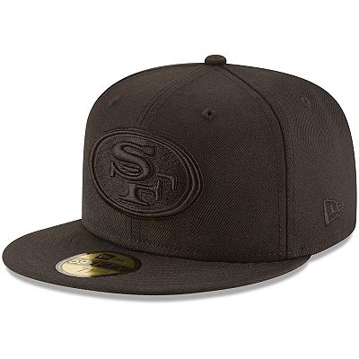 Men s New Era San Francisco 49ers Black on Black 59FIFTY Fitted Hat