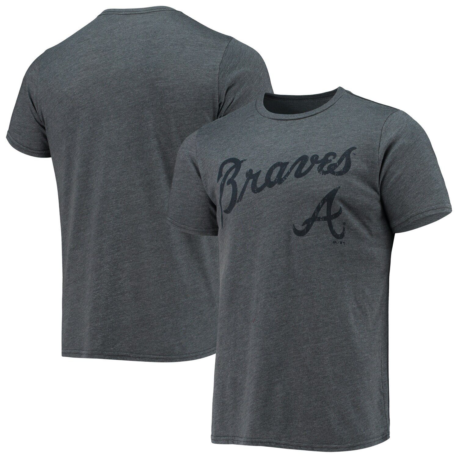 Men's Majestic Threads Heathered Gray/Navy Atlanta Braves Current