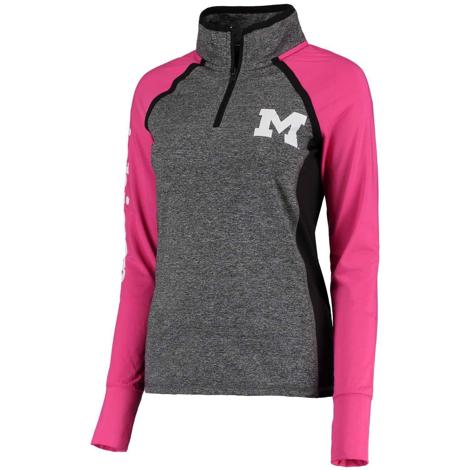 pink quarter zip pullover