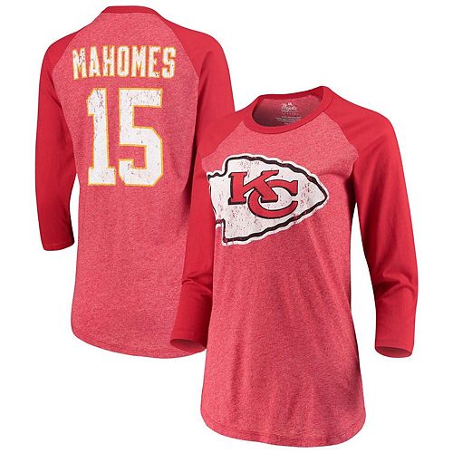 Women's Majestic Patrick Mahomes Red Kansas City Chiefs Player Name ...