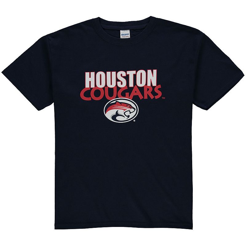 Youth Navy Houston Cougars Logo T-Shirt, Boys, Size: Youth XS, Blue